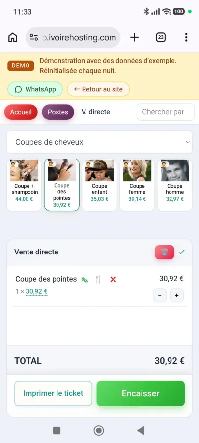 TPV sur telephone